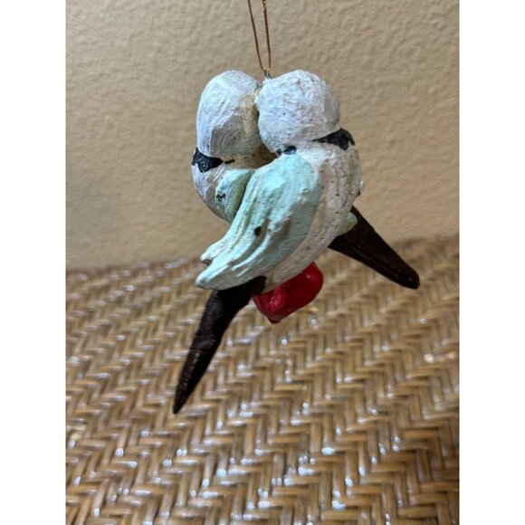 Vintage House Of Hatten Lovebirds Ornament With Red Heart 1989 - Picture 3 of 6
